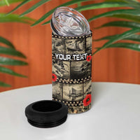 Pearl Harbor Remembrance Day Personalized 4 in 1 Can Cooler Tumbler Memories of December 7 with Red Poppy Lei - Polynesian Pride