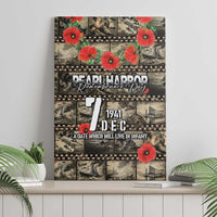 Pearl Harbor Remembrance Day Canvas Wall Art Memories of December 7 with Red Poppy Lei - Polynesian Pride
