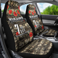 Pearl Harbor Remembrance Day Car Seat Cover Memories of December 7 with Red Poppy Lei - Polynesian Pride
