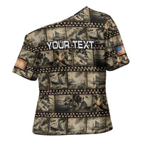 Pearl Harbor Remembrance Day Personalized Cross Shoulder Shirt Memories of December 7 with Red Poppy Lei - Polynesian Pride