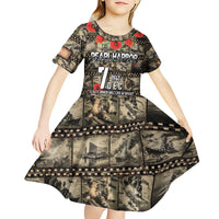 Pearl Harbor Remembrance Day Personalized Kid Short Sleeve Dress Memories of December 7 with Red Poppy Lei - Polynesian Pride