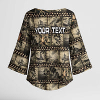 Pearl Harbor Remembrance Day Personalized Kimono Sleeve Blouse Memories of December 7 with Red Poppy Lei - Polynesian Pride