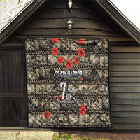 Pearl Harbor Remembrance Day Quilt Memories of December 7 with Red Poppy Lei - Polynesian Pride