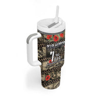 Pearl Harbor Remembrance Day Personalized Tumbler With Handle Memories of December 7 with Red Poppy Lei LT03 - Polynesian Pride