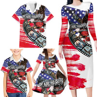 Pearl Harbor Remembrance Day Personalized Family Matching Long Sleeve Bodycon Dress and Hawaiian Shirt Lest We Forget - The Bald Eagle Remembers - Polynesian Pride