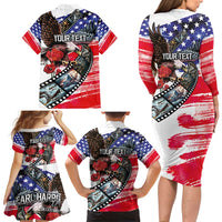 Pearl Harbor Remembrance Day Personalized Family Matching Long Sleeve Bodycon Dress and Hawaiian Shirt Lest We Forget - The Bald Eagle Remembers - Polynesian Pride