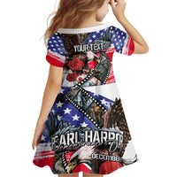 Pearl Harbor Remembrance Day Personalized Family Matching Short Sleeve Bodycon Dress and Hawaiian Shirt Lest We Forget - The Bald Eagle Remembers - Polynesian Pride