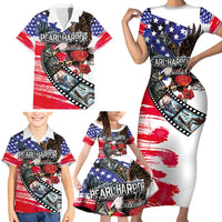 Pearl Harbor Remembrance Day Personalized Family Matching Short Sleeve Bodycon Dress and Hawaiian Shirt Lest We Forget - The Bald Eagle Remembers - Polynesian Pride