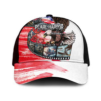 Pearl Harbor Remembrance Day Mesh Trucker Cap Lest We Forget-The Bald Eagle Remembers LT03 One Size Black White - Polynesian Pride