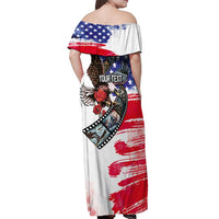 Pearl Harbor Remembrance Day Personalized Off Shoulder Maxi Dress Lest We Forget - The Bald Eagle Remembers LT03 - Polynesian Pride