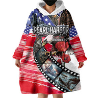 Pearl Harbor Remembrance Day Personalized Wearable Blanket Hoodie Lest We Forget - The Bald Eagle Remembers - Polynesian Pride