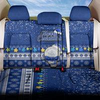 Palau Christmas Back Car Seat Cover Snowman Hugs Palau Coat of Arms Maori Pattern Blue Style LT03 One Size Blue - Polynesian Pride