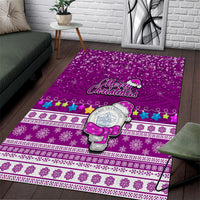 Palau Christmas Area Rug Snowman Hugs Palau Coat of Arms Maori Pattern Pink Style LT03 Pink - Polynesian Pride