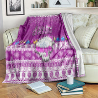 Palau Christmas Blanket Snowman Hugs Palau Coat of Arms Maori Pattern Pink Style LT03 - Polynesian Pride