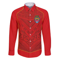 Custom Mate Ma'a Tonga Rugby Family Matching Mermaid Dress and Hawaiian Shirt Ngatu Tribal Motifs Sporty Style - Polynesian Pride