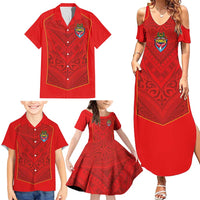 Custom Mate Ma'a Tonga Rugby Family Matching Summer Maxi Dress and Hawaiian Shirt Ngatu Tribal Motifs Sporty Style - Polynesian Pride