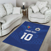 Custom Samoa Rugby Area Rug Tatau Tribal Motifs Sporty Style - Polynesian Pride