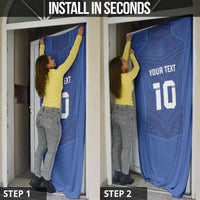 Custom Samoa Rugby Door Cover Tatau Tribal Motifs Sporty Style - Polynesian Pride