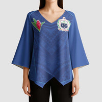 Custom Samoa Rugby Kimono Sleeve Blouse Tatau Tribal Motifs Sporty Style - Polynesian Pride