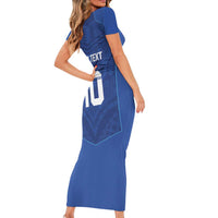 Custom Samoa Rugby Short Sleeve Bodycon Dress Tatau Tribal Motifs Sporty Style - Polynesian Pride