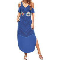 Custom Samoa Rugby Summer Maxi Dress Tatau Tribal Motifs Sporty Style - Polynesian Pride