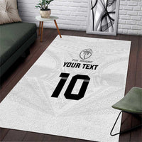 Custom Fiji Rugby Area Rug Tapa Tribal Motifs Sporty Style - Polynesian Pride