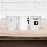 Custom Fiji Rugby Ceramic Mug Tapa Tribal Motifs Sporty Style - Polynesian Pride