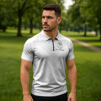 Custom Fiji Rugby Zipper Polo Shirt Tapa Tribal Motifs Sporty Style - Polynesian Pride