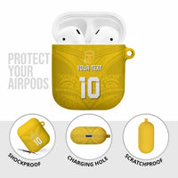 Custom Niue Rugby AirPods Case Hiapo Tribal Motifs Sporty Style LT03 - Polynesian Pride