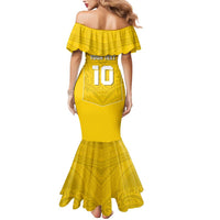 Custom Niue Rugby Mermaid Dress Hiapo Tribal Motifs Sporty Style - Polynesian Pride