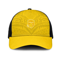 Niue Rugby Mesh Trucker Cap Hiapo Tribal Motifs Sporty Style - Polynesian Pride