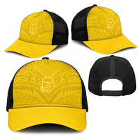 Niue Rugby Mesh Trucker Cap Hiapo Tribal Motifs Sporty Style - Polynesian Pride