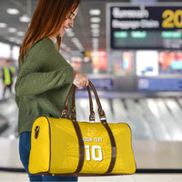 Custom Niue Rugby Travel Bag Hiapo Tribal Motifs Sporty Style - Polynesian Pride