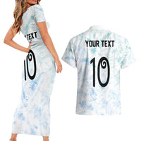 Custom New Zealand Football Couples Matching Short Sleeve Bodycon Dress and Hawaiian Shirt The Whites-Aotearoa Inspired - Polynesian Pride