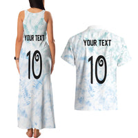 Custom New Zealand Football Couples Matching Tank Maxi Dress and Hawaiian Shirt The Whites-Aotearoa Inspired - Polynesian Pride