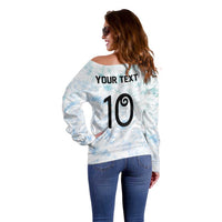 Custom New Zealand Football Off Shoulder Sweater The Whites-Aotearoa Inspired - Polynesian Pride