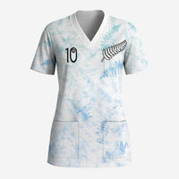 Custom New Zealand Football Scrub Top The Whites-Aotearoa Inspired - Polynesian Pride