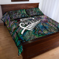 New Zealand Quilt Bed Set Aotearoa Symbols With Silver Fern LT03 - Polynesian Pride