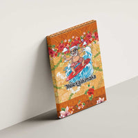 Hawaii Mele Kalikimaka Canvas Wall Art Funny Santa Claus Surfing on Tropical Plants - Polynesian Pride