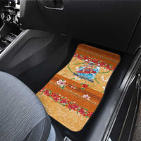 Hawaii Mele Kalikimaka Car Mats Funny Santa Claus Surfing on Tropical Plants - Polynesian Pride