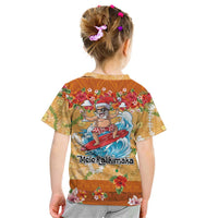 Hawaii Mele Kalikimaka Kid T Shirt Funny Santa Claus Surfing on Tropical Plants LT03 - Polynesian Pride