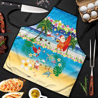 Polynesian Merry Christmas Apron Funny Santa Beach Tropical Plant and Turtle - Polynesian Pride