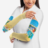 Polynesian Merry Christmas Arm Sleeves Funny Santa Beach Tropical Plant and Turtle - Polynesian Pride