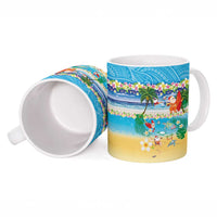 Polynesian Merry Christmas Ceramic Mug Funny Santa Beach Tropical Plant and Turtle - Polynesian Pride