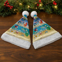 Polynesian Merry Christmas Santa Hat Funny Santa Beach Tropical Plant and Turtle - Polynesian Pride