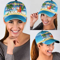 Polynesian Merry Christmas Classic Cap Funny Santa Beach Tropical Plant and Turtle - Polynesian Pride