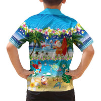 Polynesian Merry Christmas Family Matching Mermaid Dress and Hawaiian Shirt Funny Santa Beach Tropical Plant and Turtle LT03 - Polynesian Pride