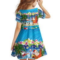 Polynesian Merry Christmas Family Matching Off Shoulder Short Dress and Hawaiian Shirt Funny Santa Beach Tropical Plant and Turtle LT03 - Polynesian Pride