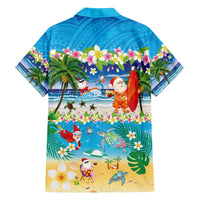 Polynesian Merry Christmas Family Matching Puletasi and Hawaiian Shirt Funny Santa Beach Tropical Plant and Turtle - Polynesian Pride