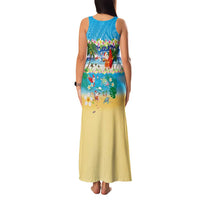 Polynesian Merry Christmas Family Matching Tank Maxi Dress and Hawaiian Shirt Funny Santa Beach Tropical Plant and Turtle - Polynesian Pride